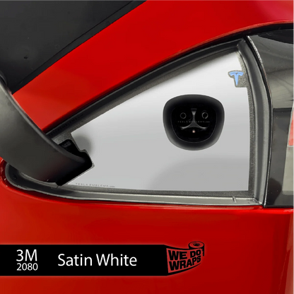 3M Satin White Tesla Charge Port Wrap | Model S