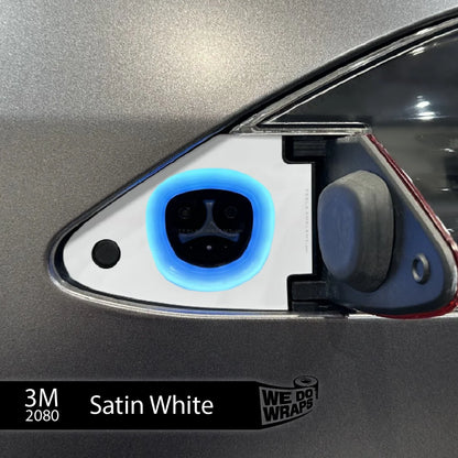 3M Satin White Tesla Charge Port Wrap | Model S