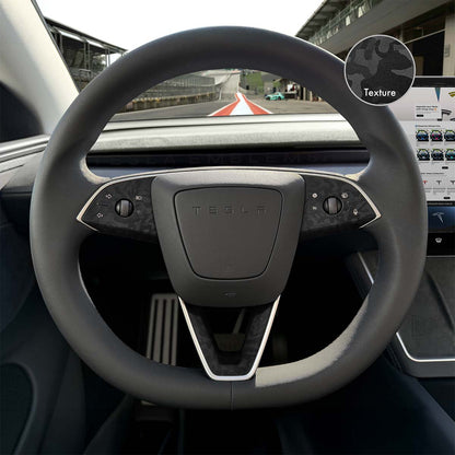 3M Shadow Black Camo Tesla Steering Wheel Trim Decal Kit (3pcs) | Model 3