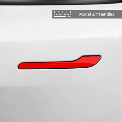 3M Gloss Dragon Fire Red Tesla Door Handle Decals (4pcs)