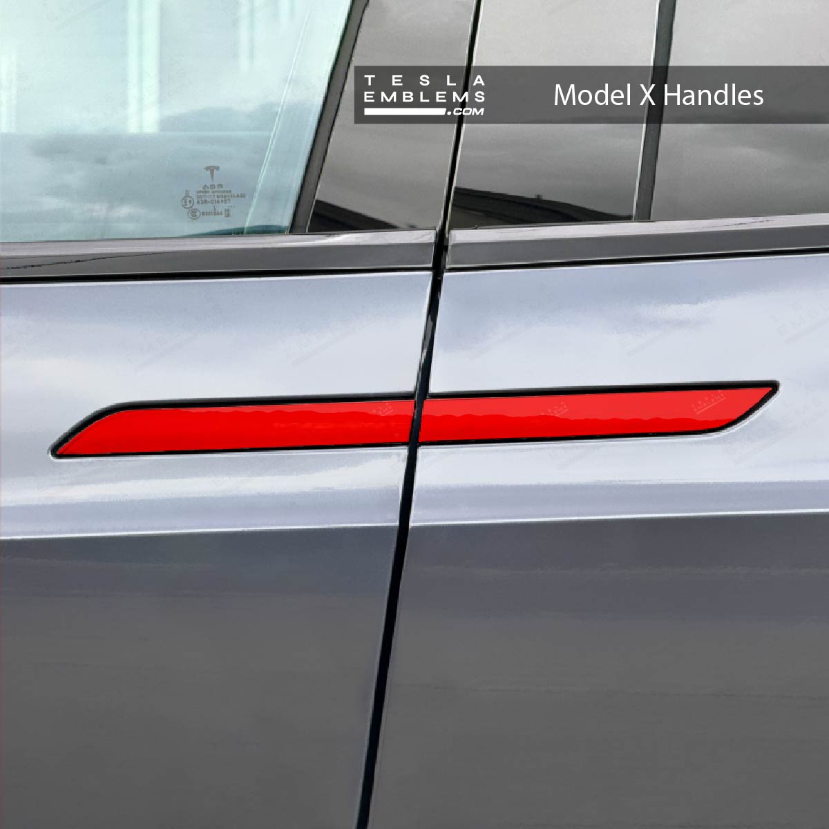3M Gloss Dragon Fire Red Tesla Door Handle Decals (4pcs)