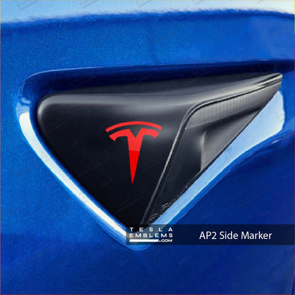 3M Gloss Dragon Fire Red Tesla Autopilot Camera Side Marker Decals (2pcs)