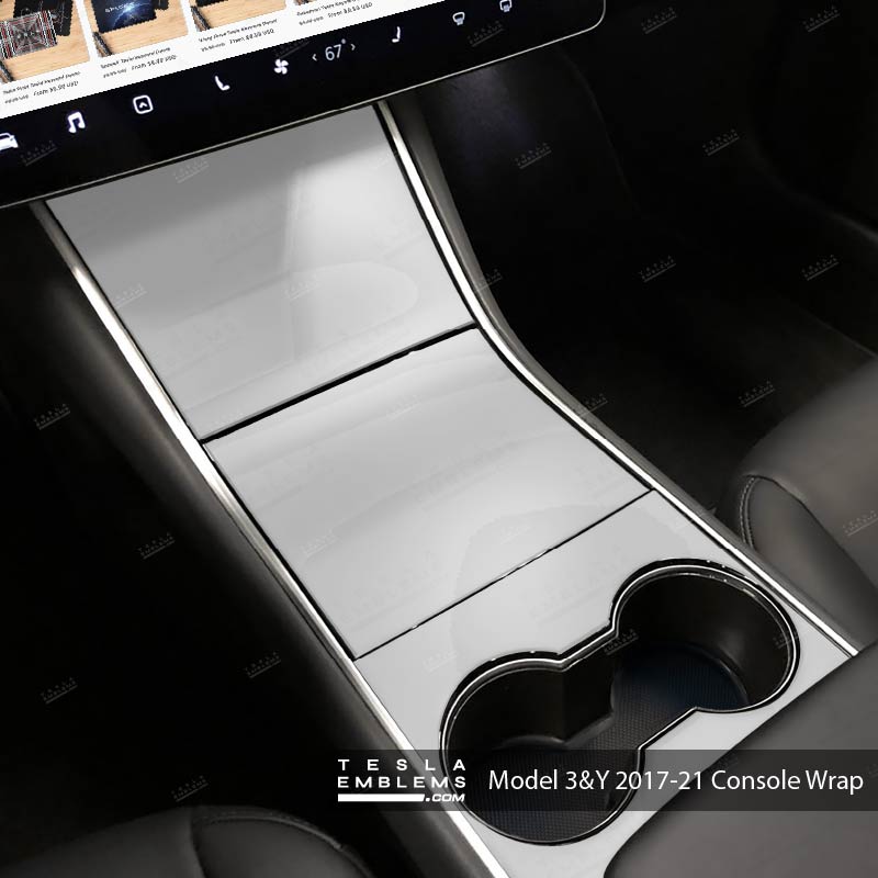 3M Gloss White | Tesla Center Console Wrap Kit | Model 3 ’17-20