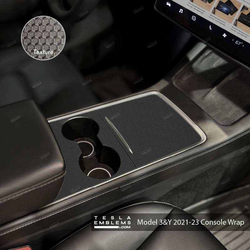 3M Matrix Black | Tesla Center Console Wrap Kit | Model 3 '21-24