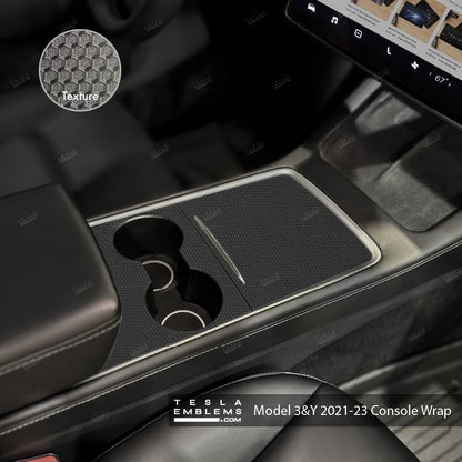 3M Matrix Black | Tesla Center Console Wrap Kit | Model 3 '21-24