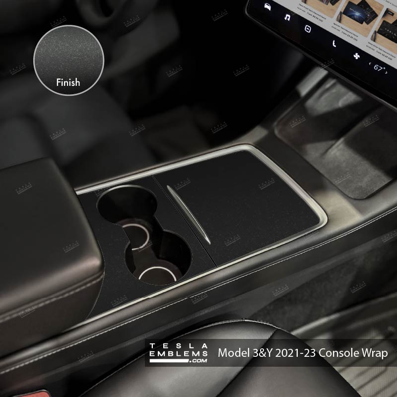 3M Matte Black Metallic | Tesla Center Console Wrap Kit | Model 3 '21-24