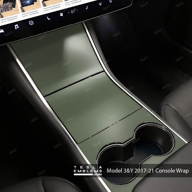 3M Matte Military Green | Tesla Center Console Wrap Kit | Model 3 ’17-20