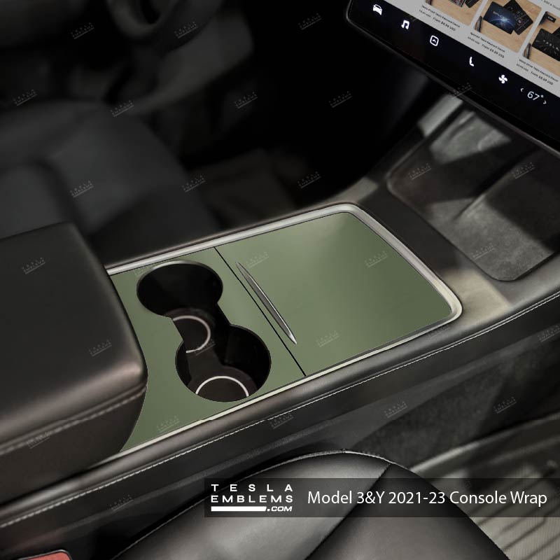 3M Matte Military Green | Tesla Center Console Wrap Kit | Model 3 '21-24