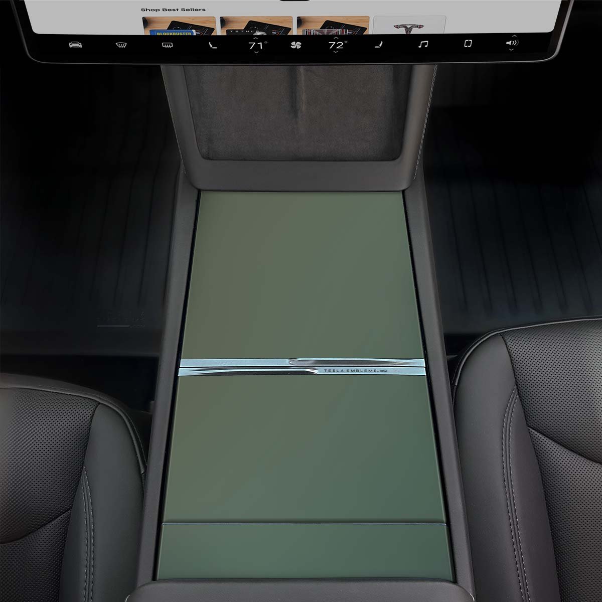 3M Matte Military Green | Tesla Center Console Wrap Kit | Model 3 '24-26 Refresh