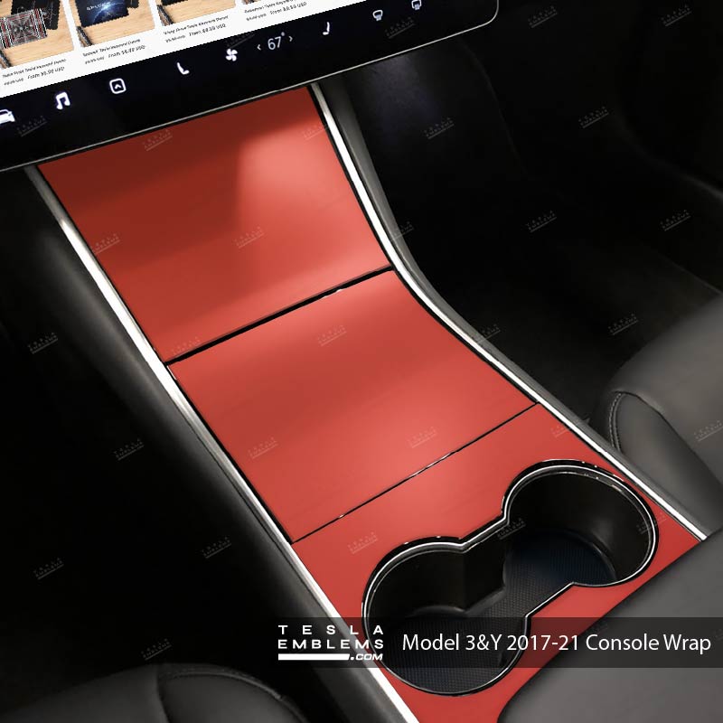 3M Matte Red | Tesla Center Console Wrap Kit | Model 3 ’17-20