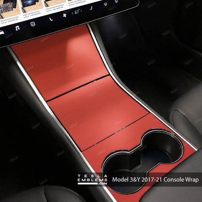 3M Matte Red | Tesla Center Console Wrap Kit | Model 3 ’17-20
