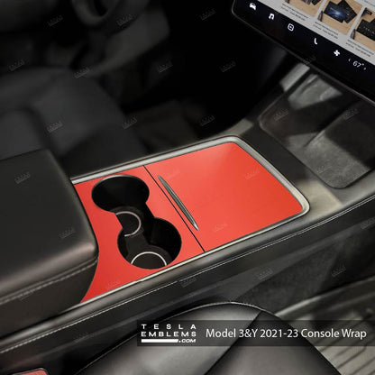 3M Matte Red | Tesla Center Console Wrap Kit | Model 3 '21-24