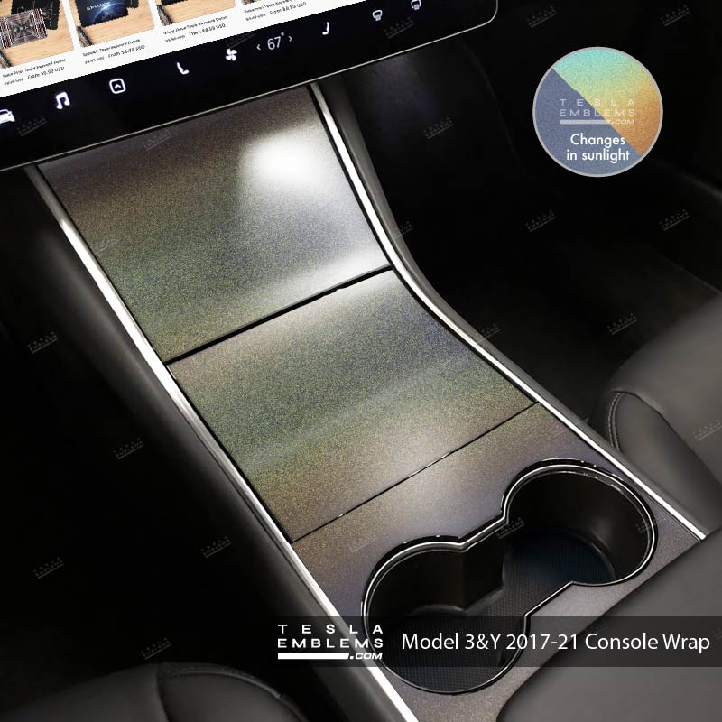3M Satin Psychedelic Flip | Tesla Center Console Wrap Kit | Model 3 ’17-20