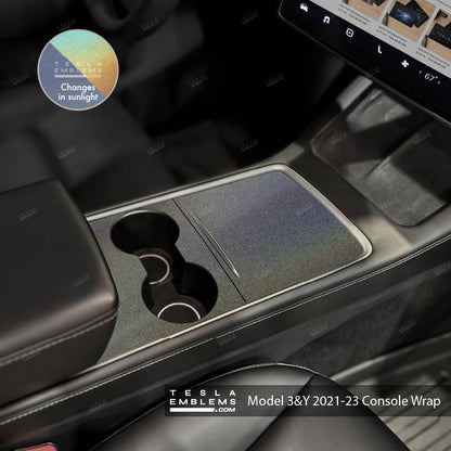 3M Satin Psychedelic Flip | Tesla Center Console Wrap Kit | Model 3 '21-24