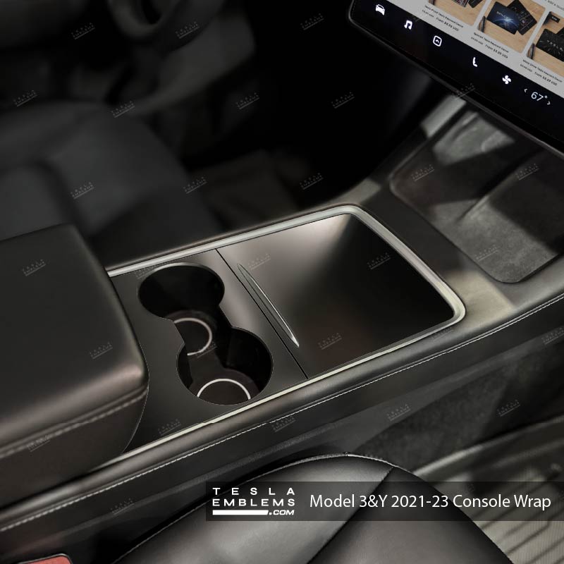 3M Satin Black | Tesla Center Console Wrap Kit | Model 3 '21-24