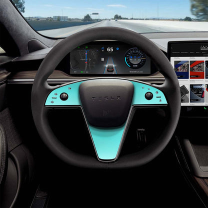 3M Satin Key West Tesla Steering Wheel Trim Decal Kit (3pcs) | Model S ’21-26