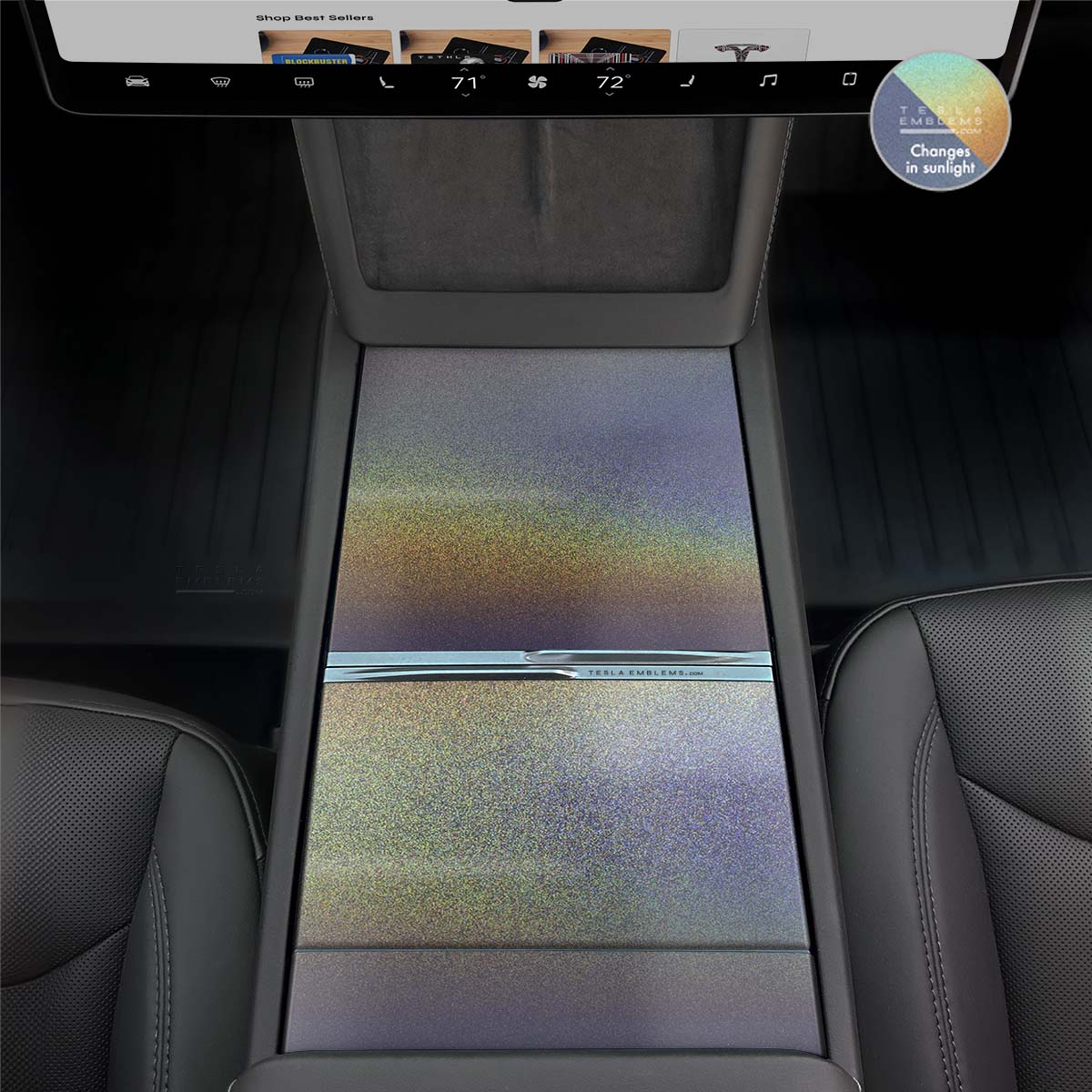 3M Satin Psychedelic Flip | Tesla Center Console Wrap Kit | Model 3 '24-26 Refresh