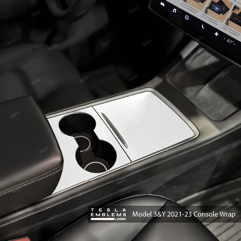 3M Satin White | Tesla Center Console Wrap Kit | Model 3 '21-24