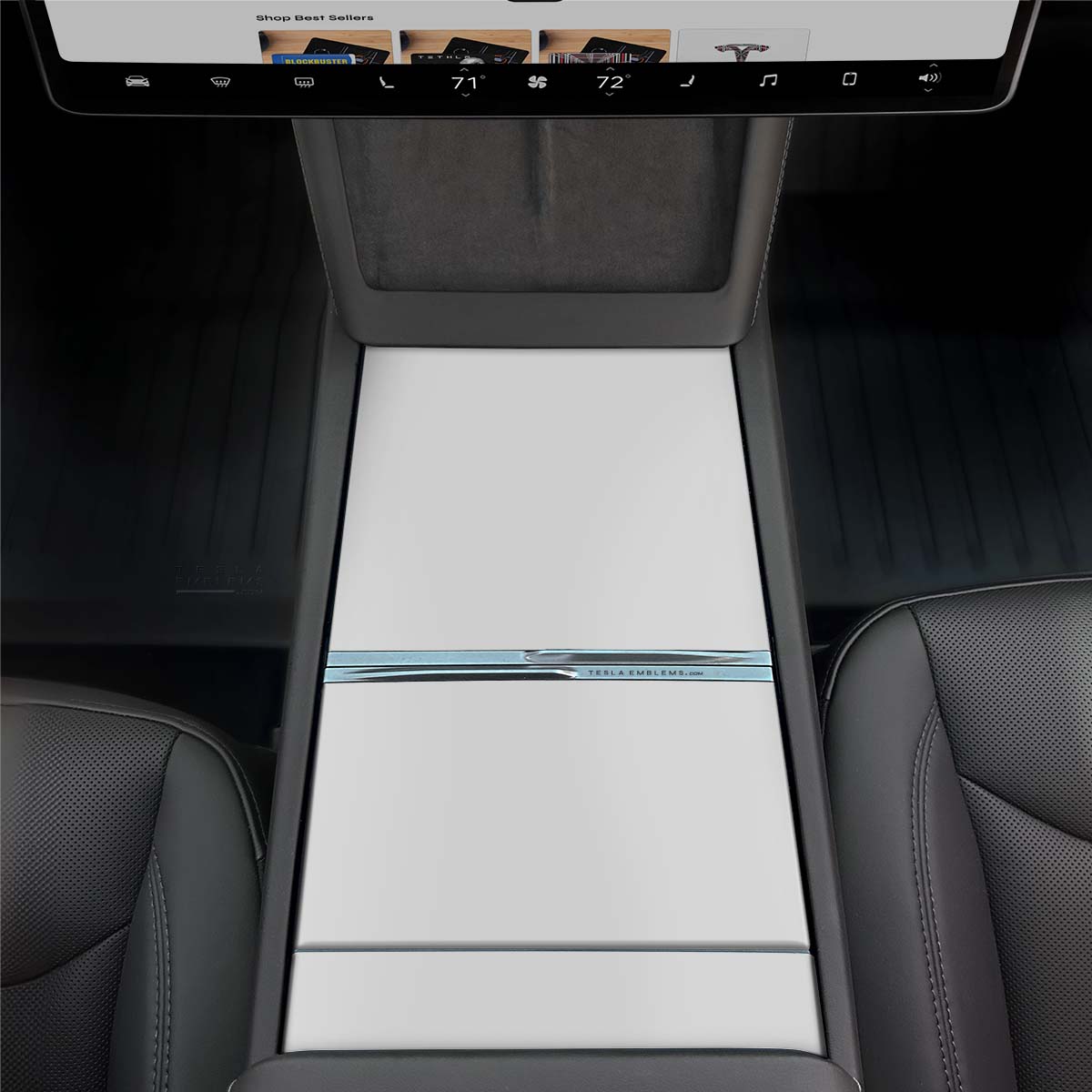 3M Satin White | Tesla Center Console Wrap Kit | Model 3 '24-26 Refresh