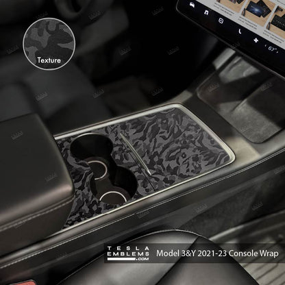 3M Shadow Black | Tesla Center Console Wrap Kit | Model 3 '21-24