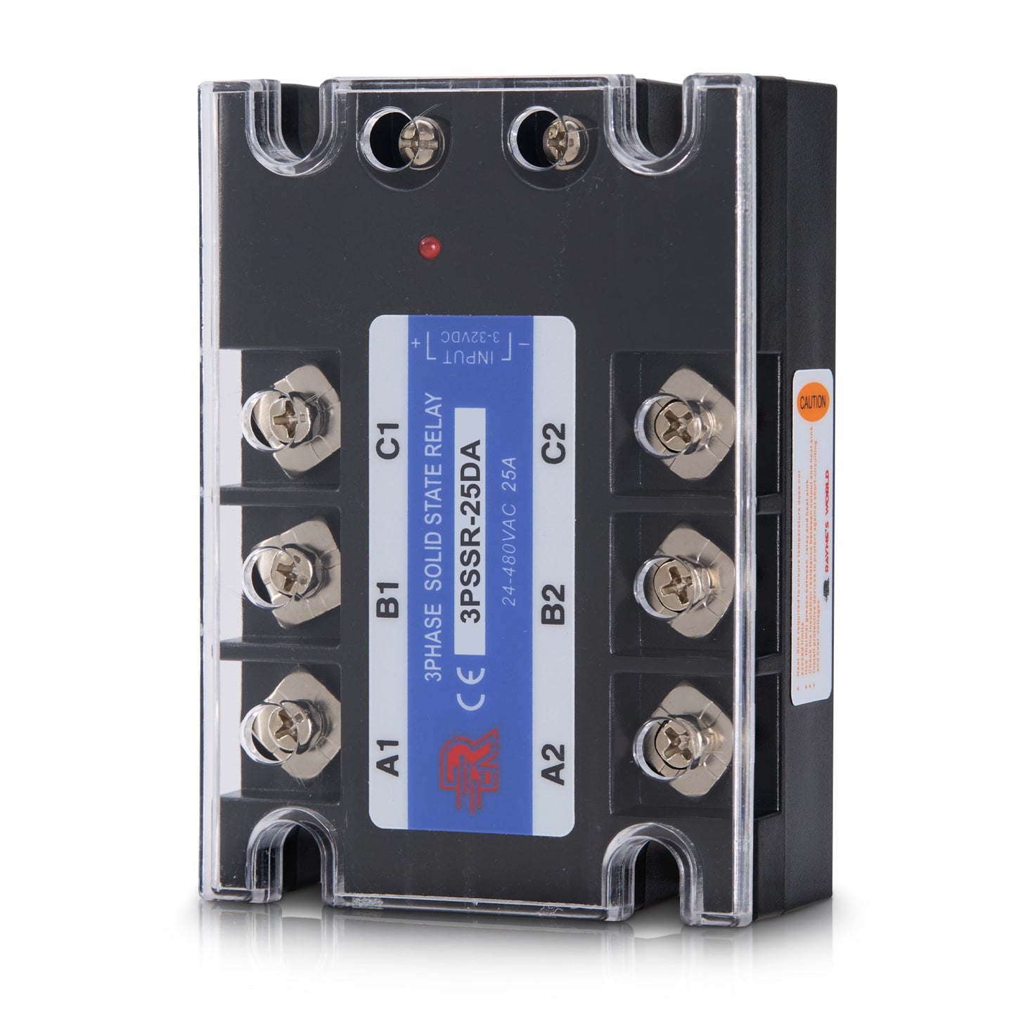 25 Amp DA 3 Phase Solid State Relay Module SSR-DC to AC-3-32VDC Control-24-480VAC Output