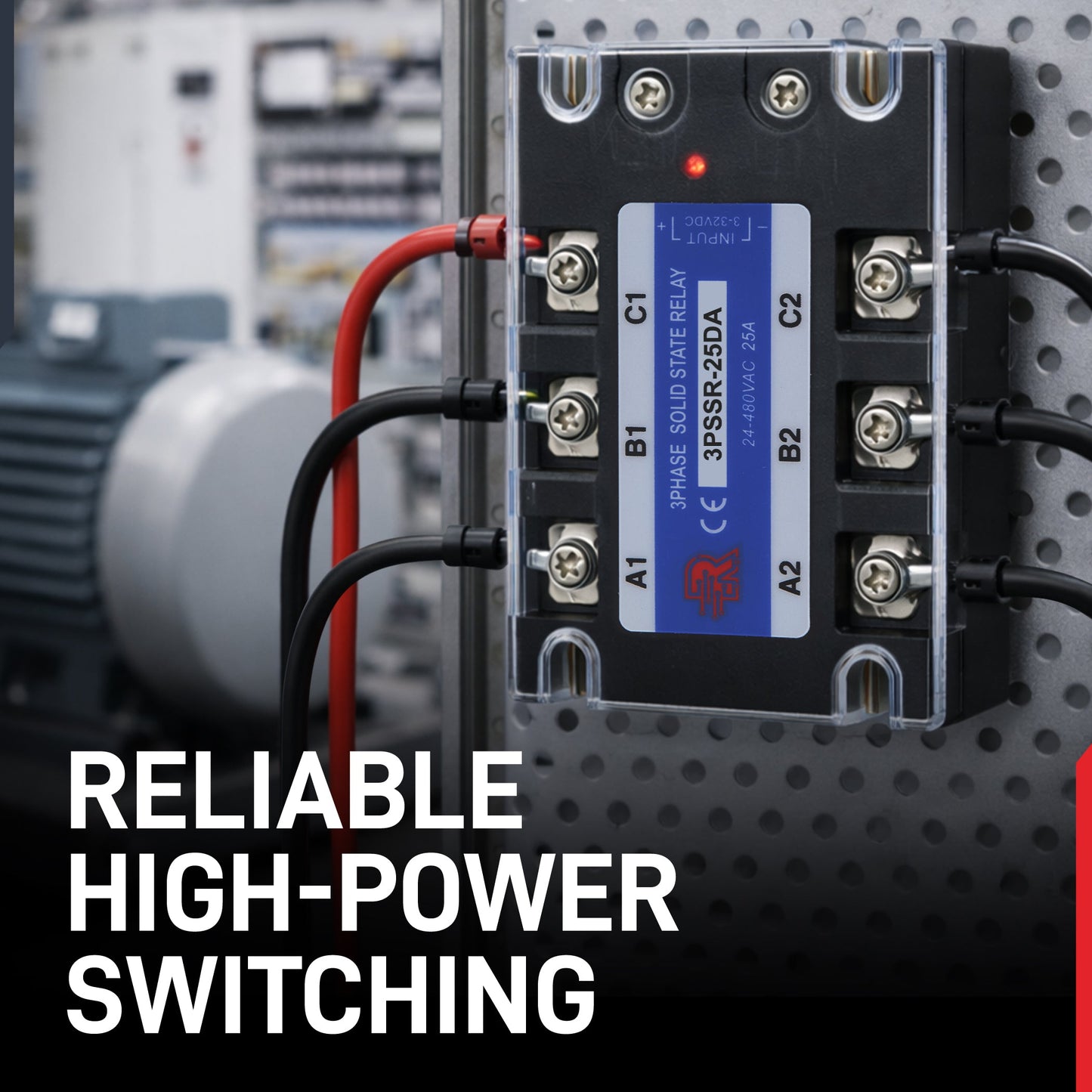 25 Amp DA 3 Phase Solid State Relay Module SSR-DC to AC-3-32VDC Control-24-480VAC Output