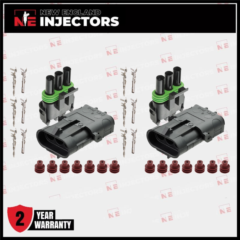 Delphi Weather Pack 3 Pin Connector Kit Waterproof Male Female (2 Pack)