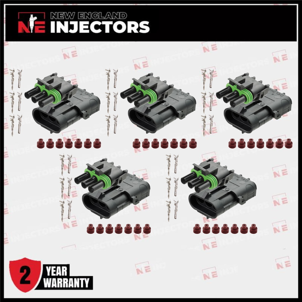 Delphi Weather Pack 3 Pin Connector Kit Waterproof Male Female (5 Pack)