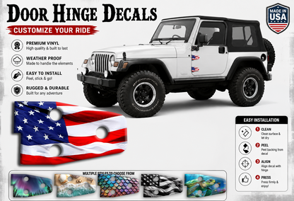 American flag Door hinge decals 3