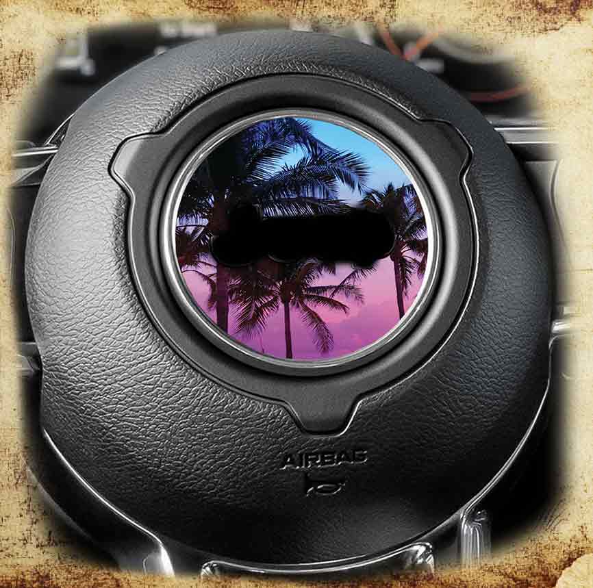 Steering wheel decal Palm trees 202