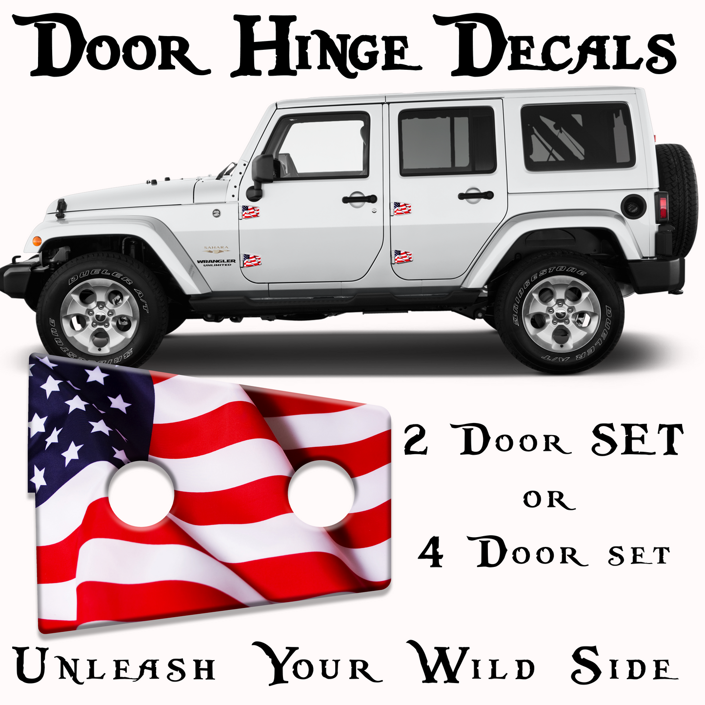 American flag Door hinge decals 3