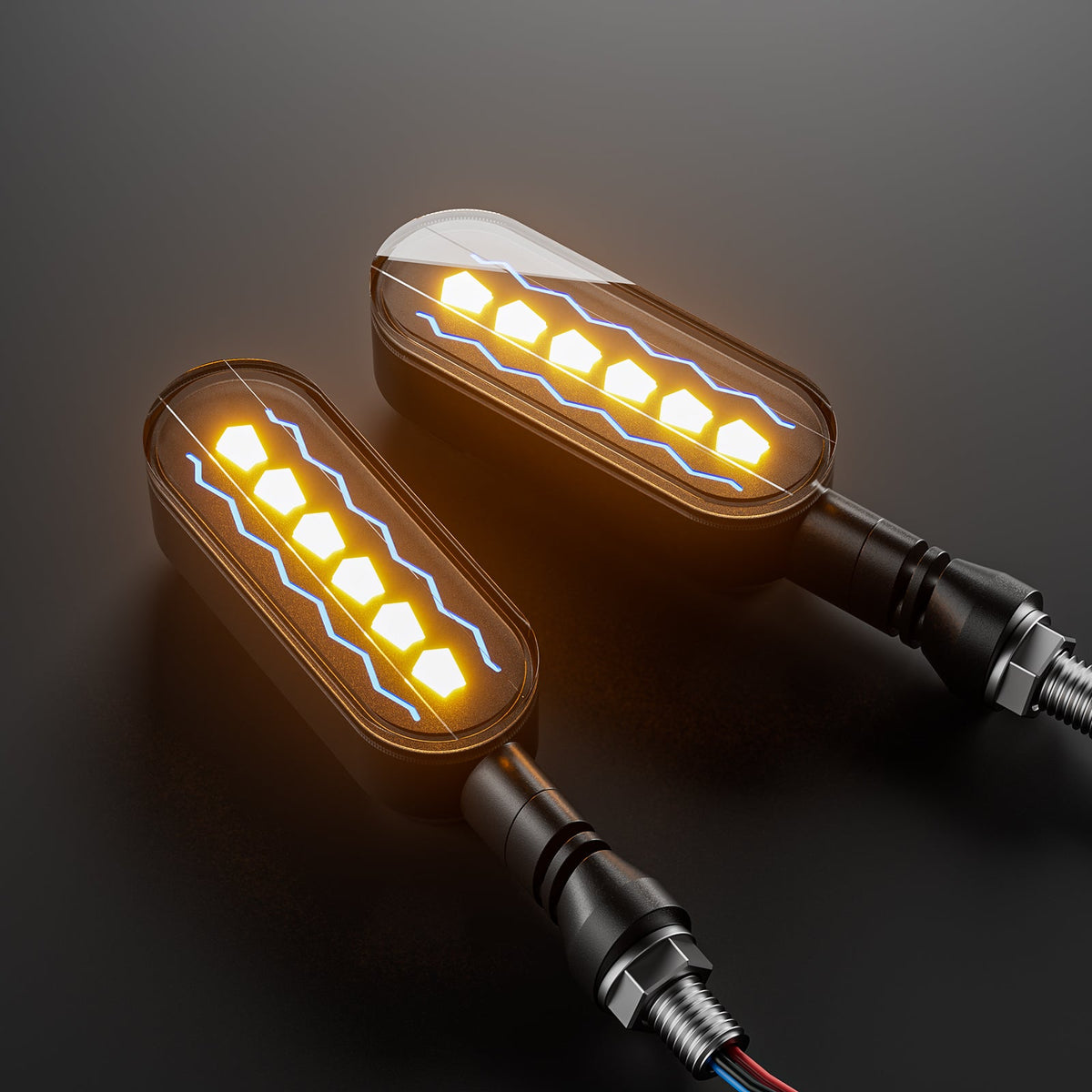 LED Turn Signal Lights Kit with Horn- Flowing Yellow + Blue Light for Super73
