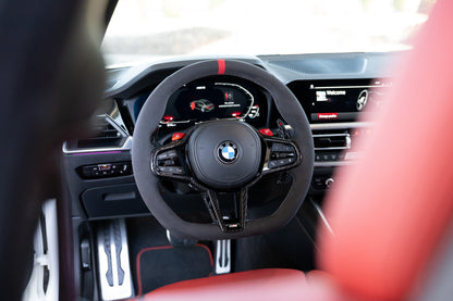 BMW LCI Alcantara Flat Bottom Steering Wheel for G Chassis- CARBONE's Signature Design for G20 G30 G80 G82 M3 M4 M2 M340i M5 M8 F90