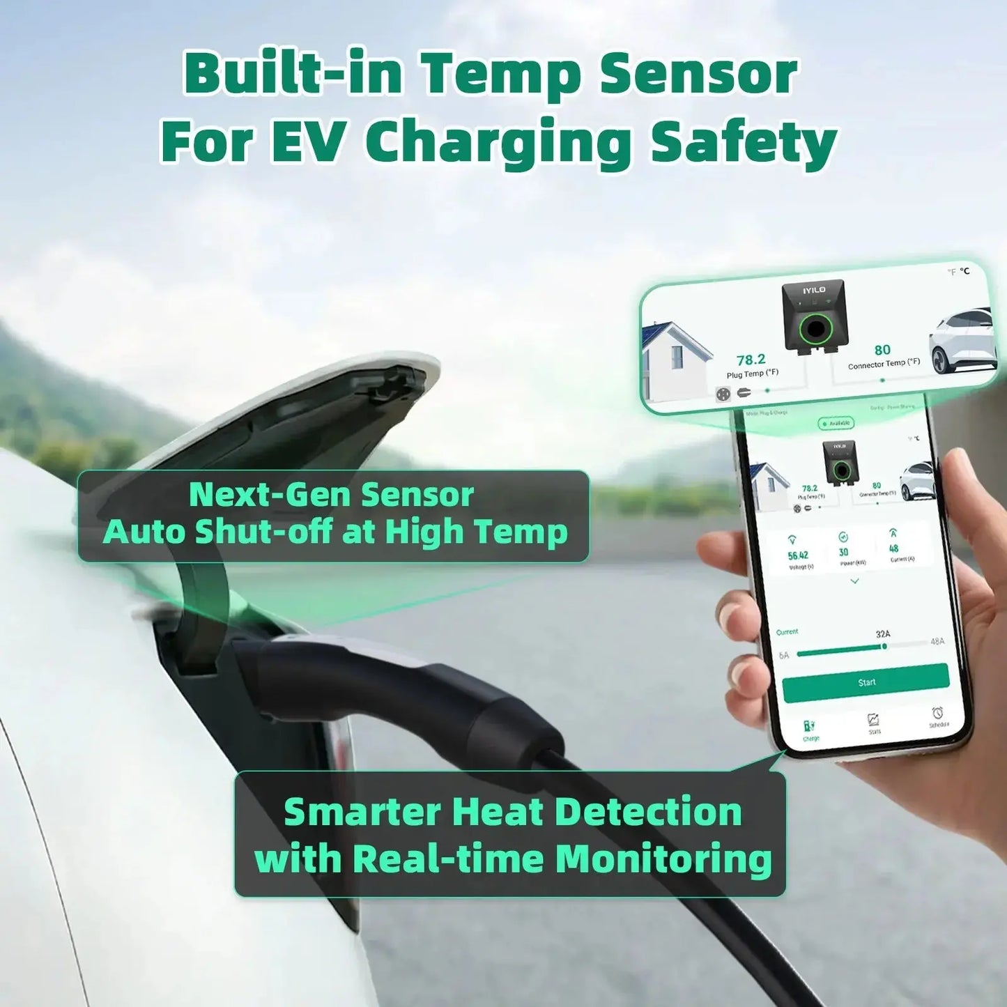 IYILO Level 2 EV Charger NACS (J3400) Plug-In – 40A
