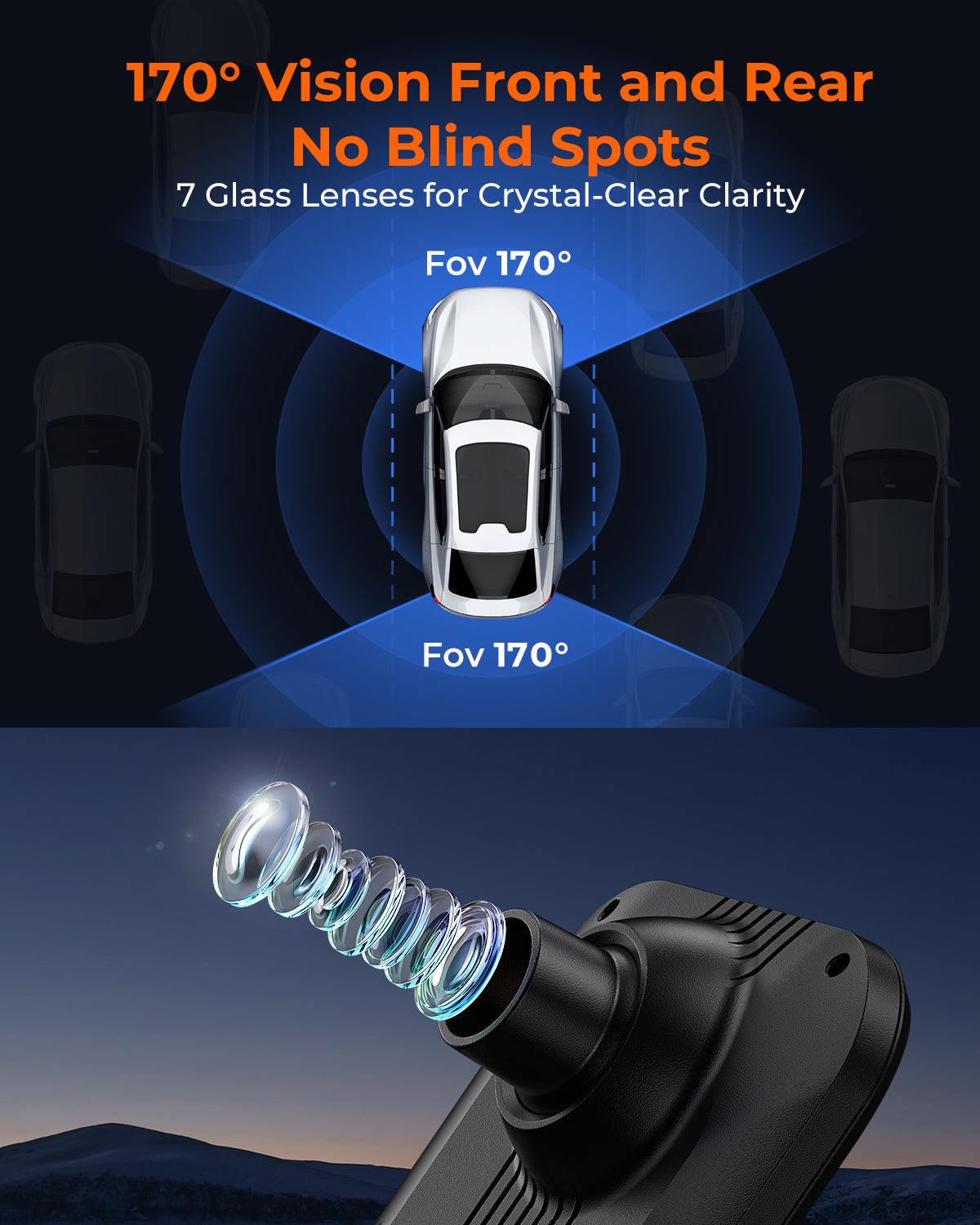 M4 Quad Mirror Dash Cam, 1080P 4-Cam, 12" IPS Touchscreen