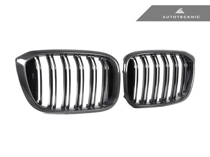 AutoTecknic Dry Carbon Fiber Dual-Slats Front Grille Set - BMW G01 X3 | G02 X4 Pre-LCI