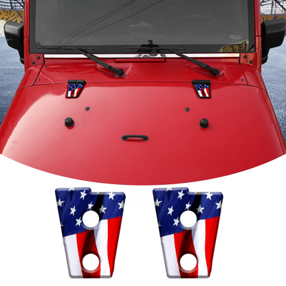 American flag hood hinge overlay decals 3