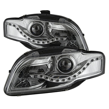 SPYDER xTune Audi A4 06-08 Projector Headlights - Halogen Model Only - DRL LED - Chrome PRO-JH-AA406-DRL-C 9036088