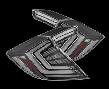 AlphaRex 16-21 Honda Civic Hatchback / Type-R FK8 Nova-Series LED Tail Lights (Pair) - Black 676020 *Discontinued