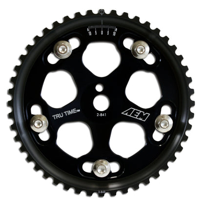 AEM Electronics Tru-Time Cam Gear Black 5-Bolt Mitsubishi 4G63
