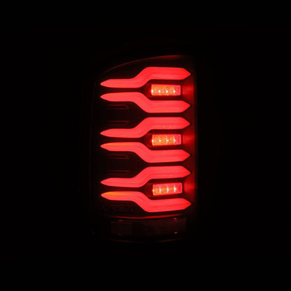 AlphaRex 14-18 GMC Sierra 1500/2500HD/3500HD LUXX-Series LED Tail Lights Blk w/Actv Light & Seq. Sig 630040 *Discontinued