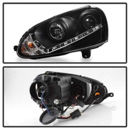Spyder Volkswagen GTI 06-09/Jetta 06-09 Halogen Model Only - DRL Black PRO-YD-VG06-DRL-BK 5017505