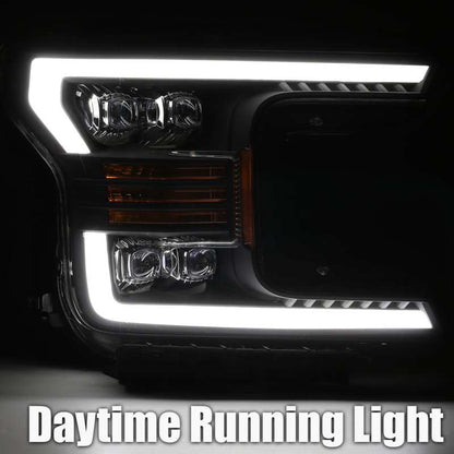 AlphaRex 18-19 Ford F-150 NOVA LED Proj Headlights Plank Style Matte Black w/Activ Light/Seq Signal 880182 *Discontinued