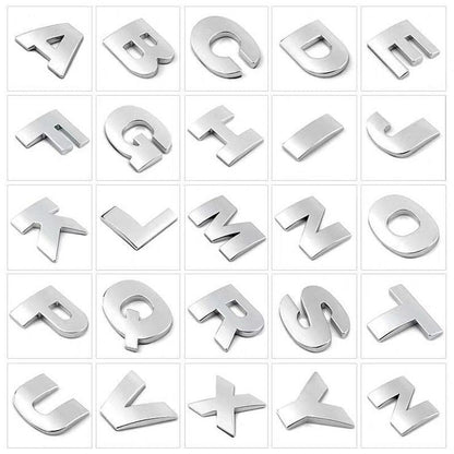 3D Car Stickers Metal Alphabet Car Letters Numbers Decal Sticker, Metal Emblem Decal Logo Trim Badge Silver Black Badge Chrome Letters Numbers Logo Car Stickers Automobiles Plastic Car Letters Number Sticker 3D Emblem Accessories Stickers