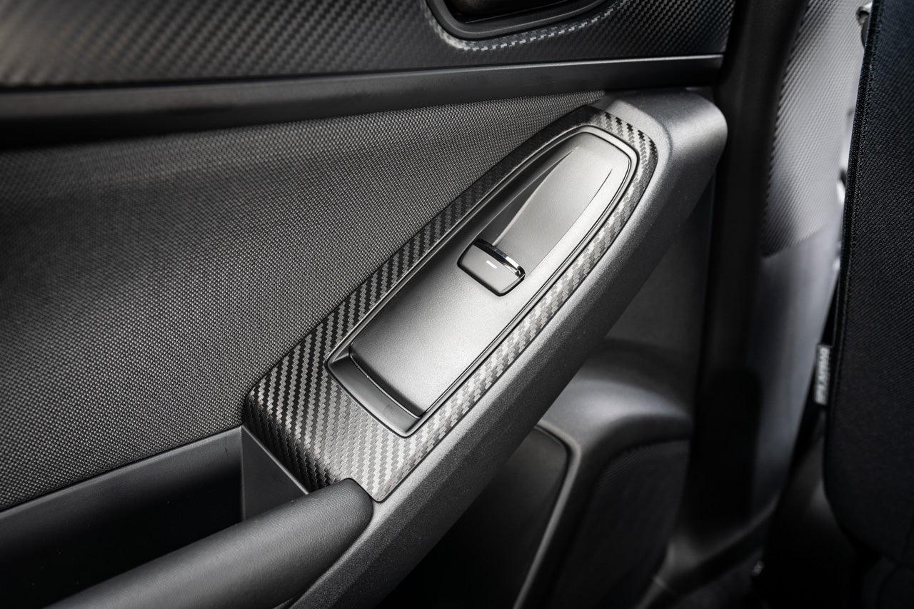 3D Carbon Door Switch Panel Overlays (Front / Rear) - 2022+ Subaru WRX
