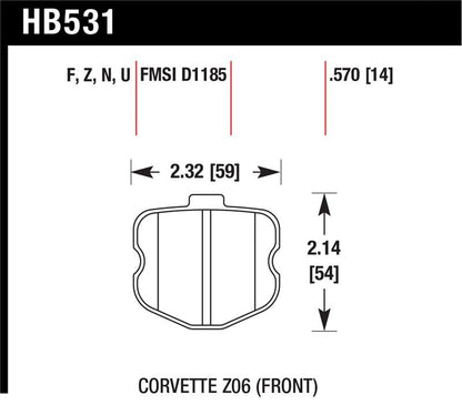 Hawk 2010-2013 Chevrolet Corvette Grand Sport HPS 5.0 Front Brake Pads