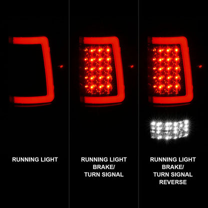 ANZO 2004-2006 Ford F-150 LED Tail Lights w/ Light Bar Black Housing Smoke Lens 311343