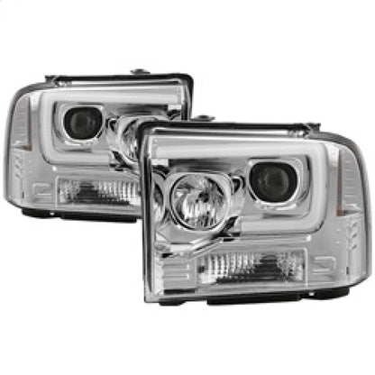 Spyder 05-07 Ford F250/350/450 SD Ver 2 Proj Headlights - Light Bar DRL - Black PRO-YD-FS05V2-LB-C 5084682