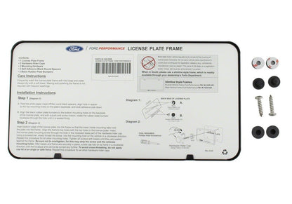 Ford Racing Ford Performance Slim License Plate Frame - Black Stainless Steel M-1828-SSB