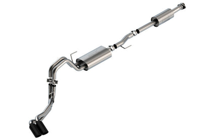 Borla F-150 2021 3.3L CC SB EC STB XL/XLT/Lariat/KR/Plnm/LTD 3/2.25 DSE Cat-Back ATAK Black CHR Tips 140881BC